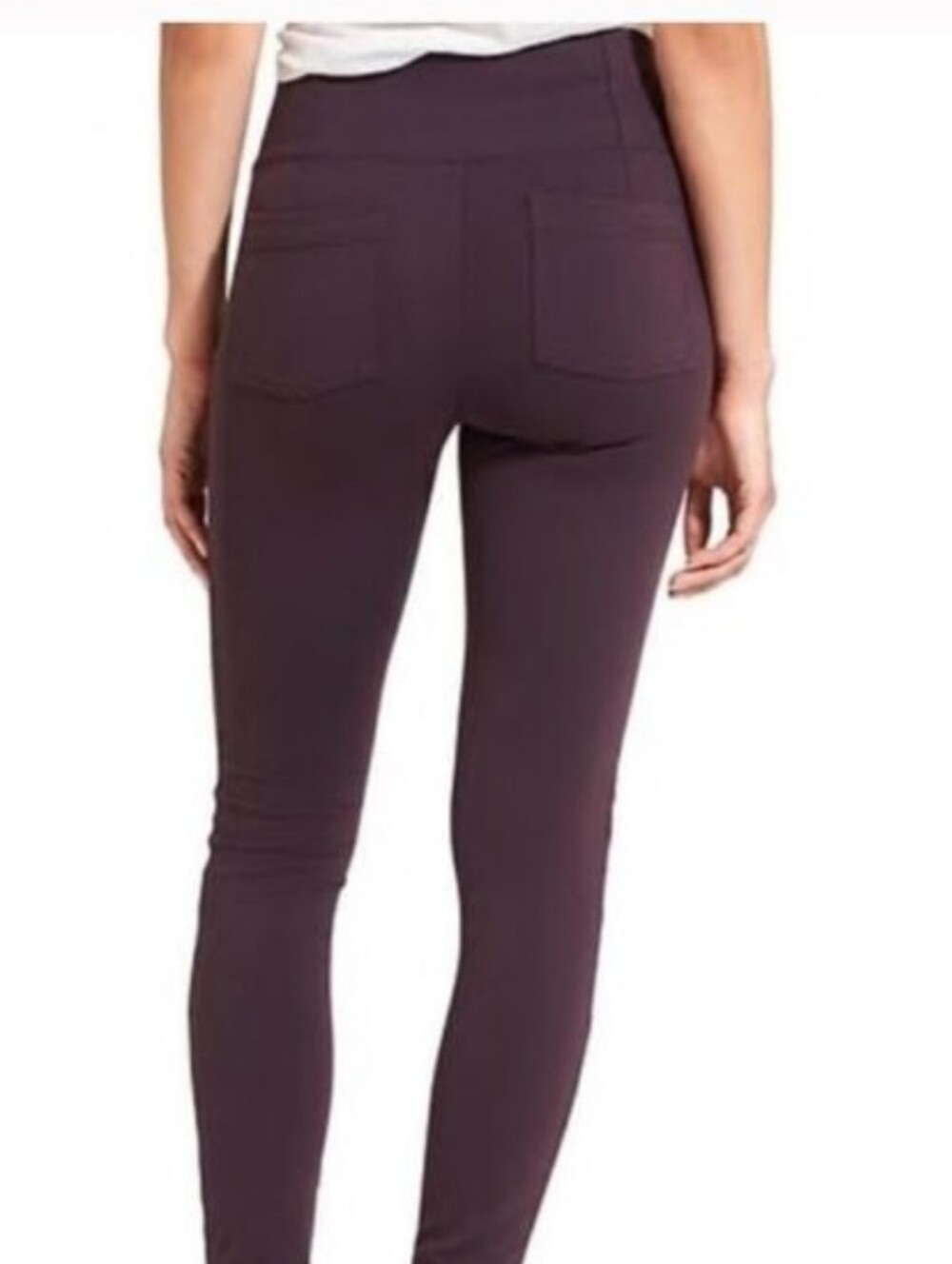 Athleta Metro High Rise Leggings Deep Plum Back Pocket Athletic Nwot Size L - Picture 2 of 6